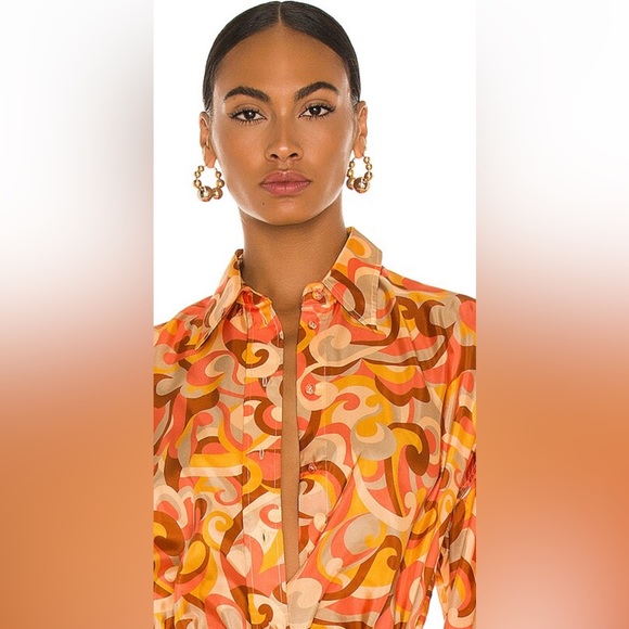 ZIMMERMANN OVERSIZED MAE SHIRT- DRESS.AMAZING COLOR PATTERNS - Picture 12 of 14